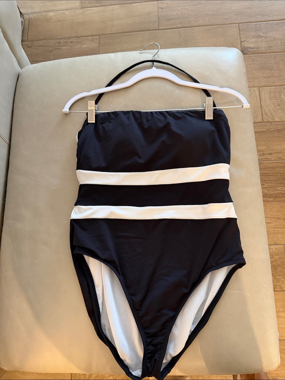 Lauren Classic Black and White Stripe Women’s One-Piece Swimsuit